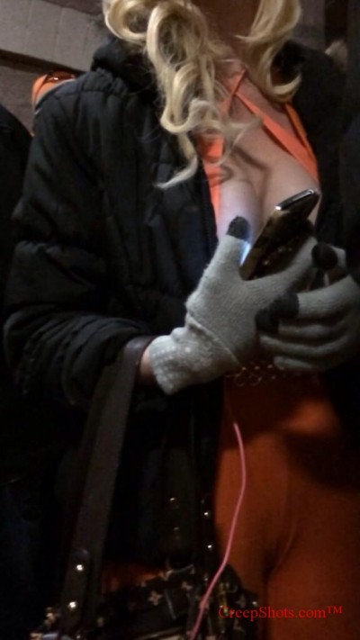 sexy outfit showing tits and camel toe