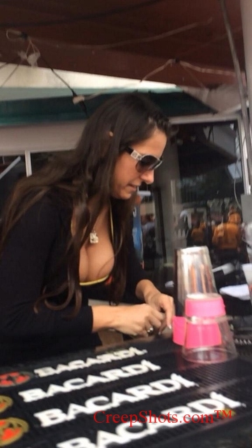bartender bending over