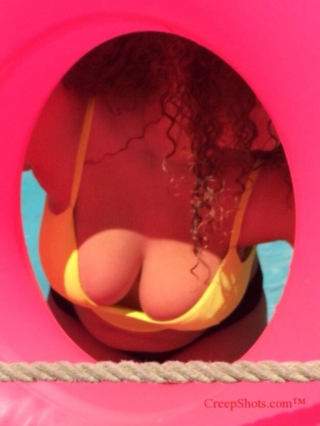 sexy cleavage in low cut top