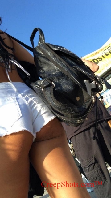 hungry booty in white shorts