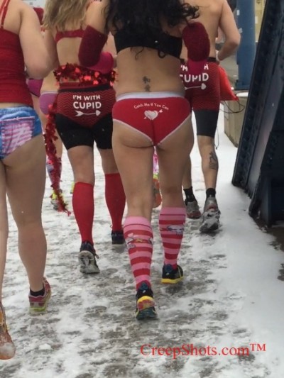 woman running in panties