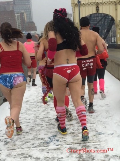 woman running in thong
