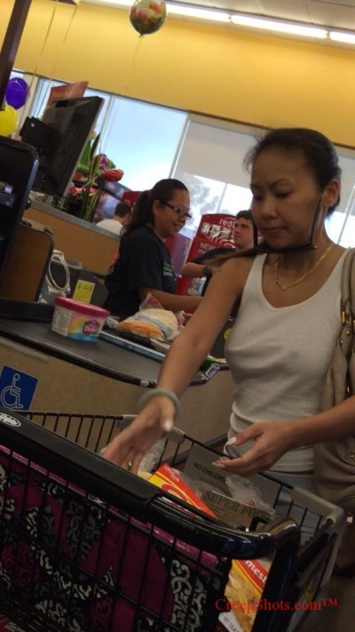 sexy woman with no bra