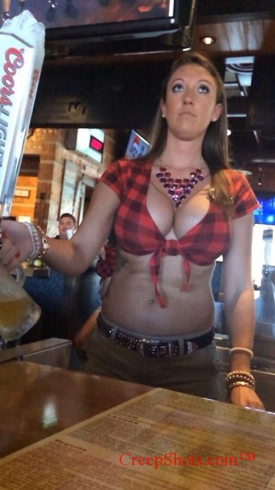 big boobed bartender