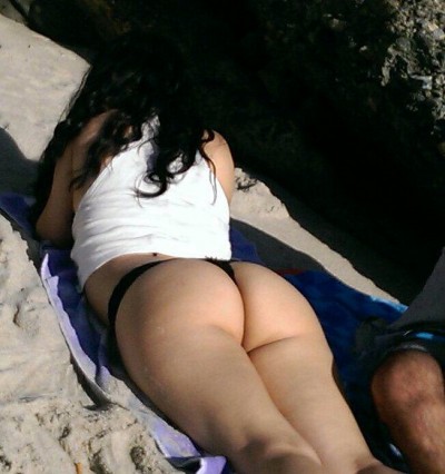 sunning her buns