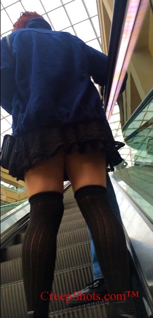 UK escalator upskirt