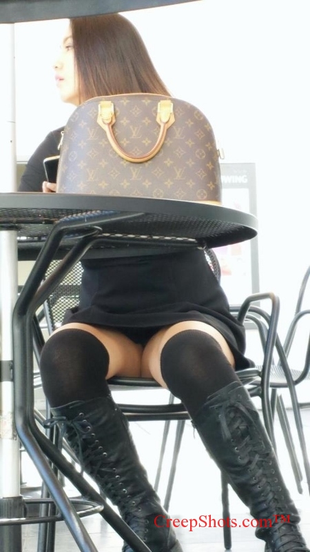 under table candid upskirt