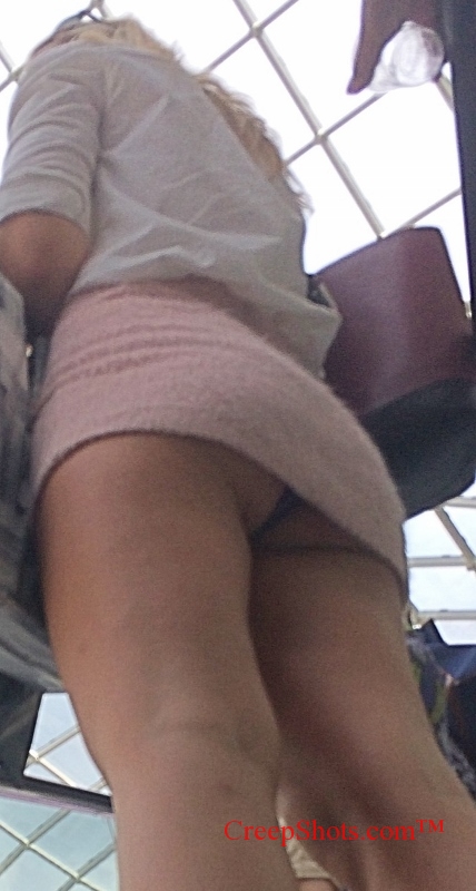 escalator up skirt creep shot