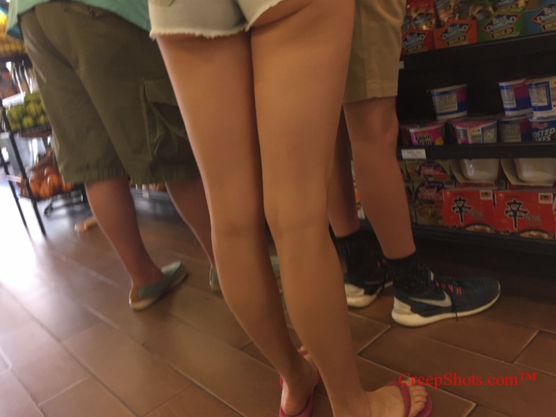ass cheeks in short shorts